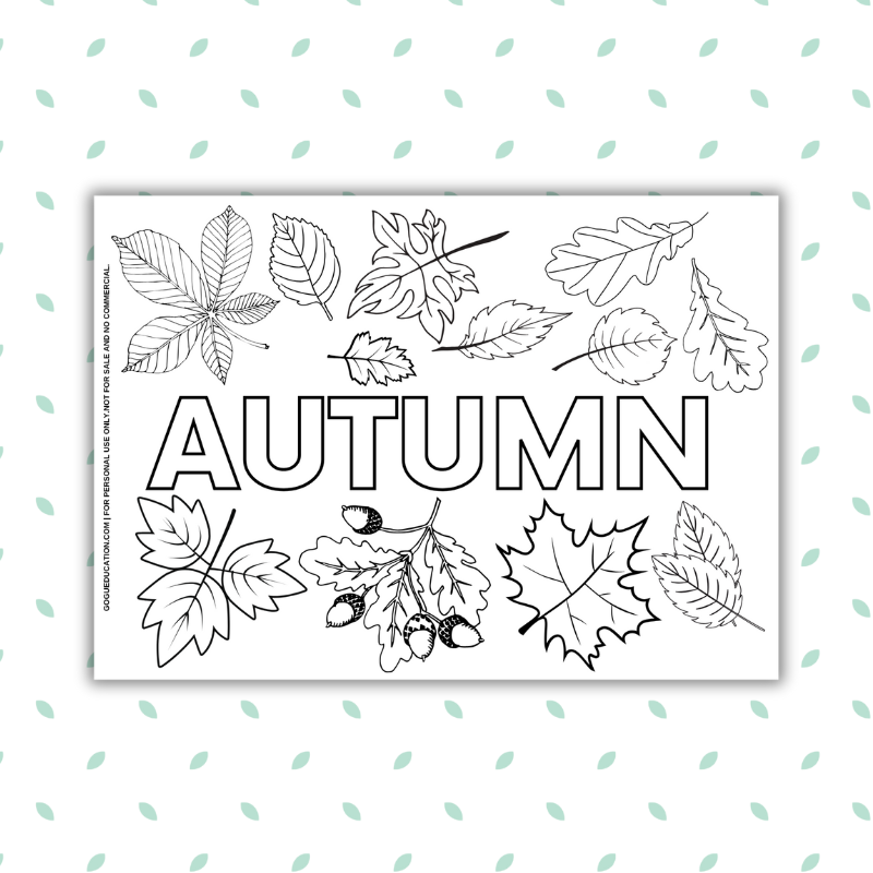 Autumn Coloring Page – Fall Leaves Printable for Kids