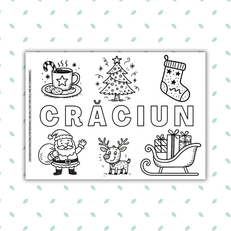 GoguWorksheets.com – Coloring Word Craciun - GoguEducation.com