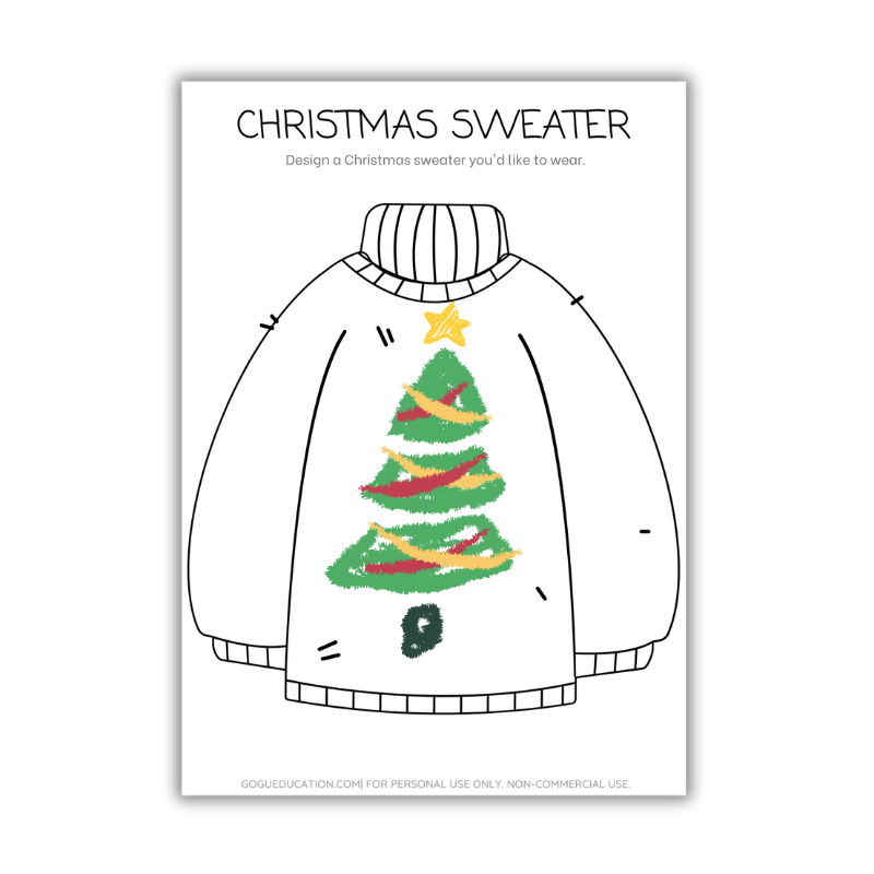 Coloring Design Christmas Sweater Gogu Education