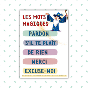 French Magic Words Les Mots Magiques Poster Gogu Education