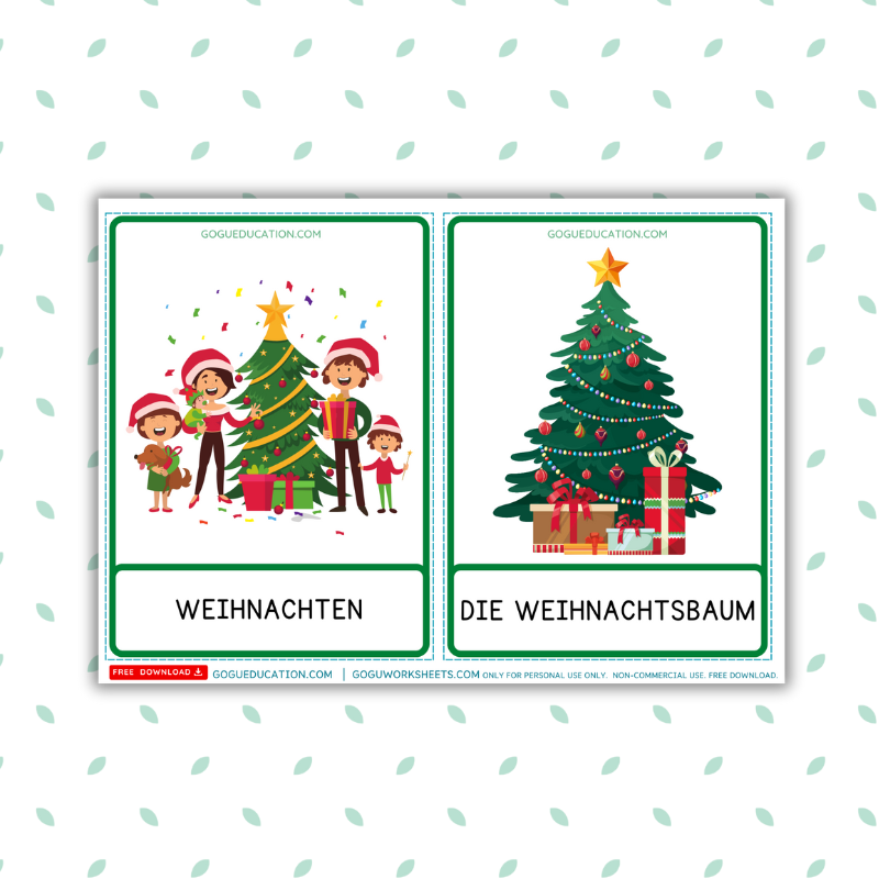 German Christmas Vocabulary Flashcards