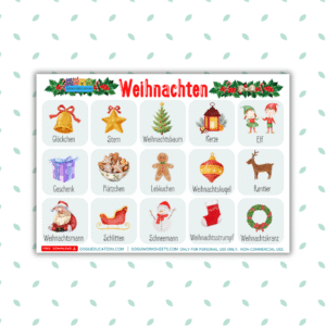 GoguWorksheets.com – German Christmas Word Mat Weihnachten - GoguEducation.com