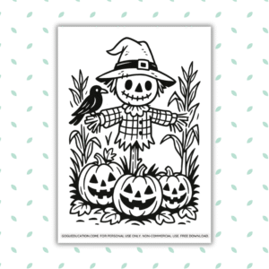 Halloween Children's Coloring Scarecrow Gogu Education
