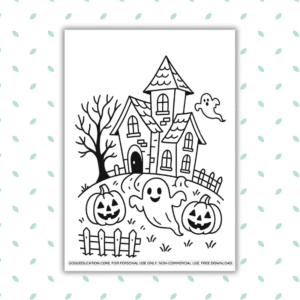 Halloween Coloring Ghost Haunted House
