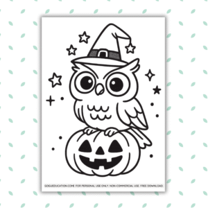Halloween Children's Coloring Owl Gogu Education