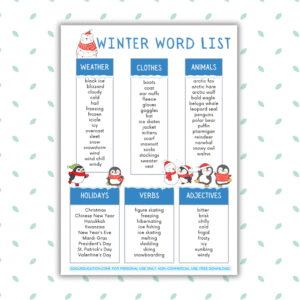 Winter Vocabulary