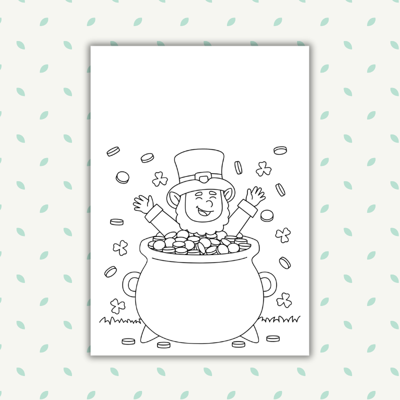 Preview Happy St. Patricks Day Coloring Page PDF Gogu Education