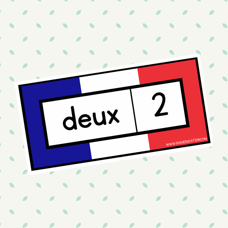 Math Counting Flashcard How to count in French Numbers
