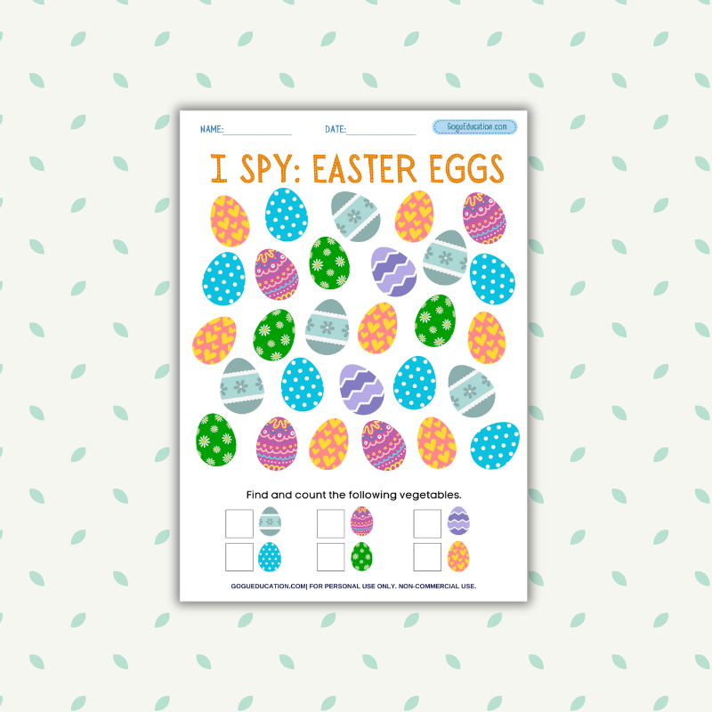 Math I Spy Easter Eggs Math Counting Worksheet Gogu Education