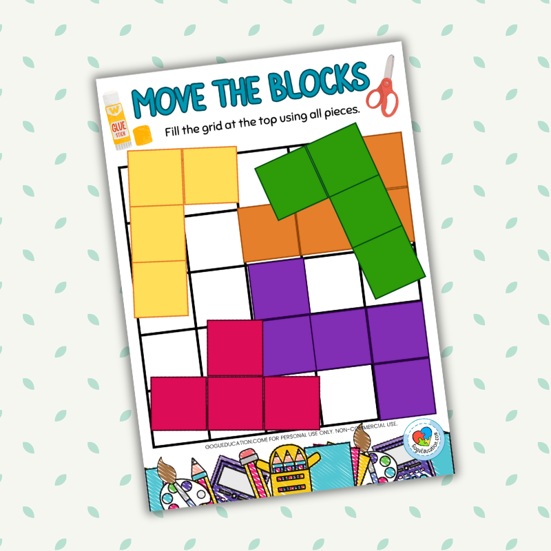 Preview Math Logic Worksheet Move the Blocks Gogu Education