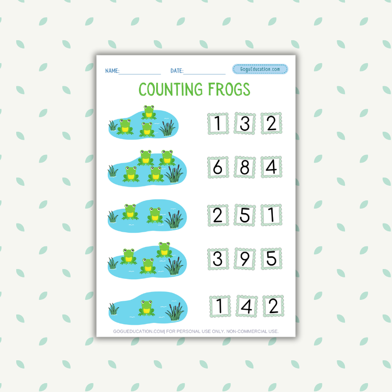 Counting Worksheet Counting Frogs