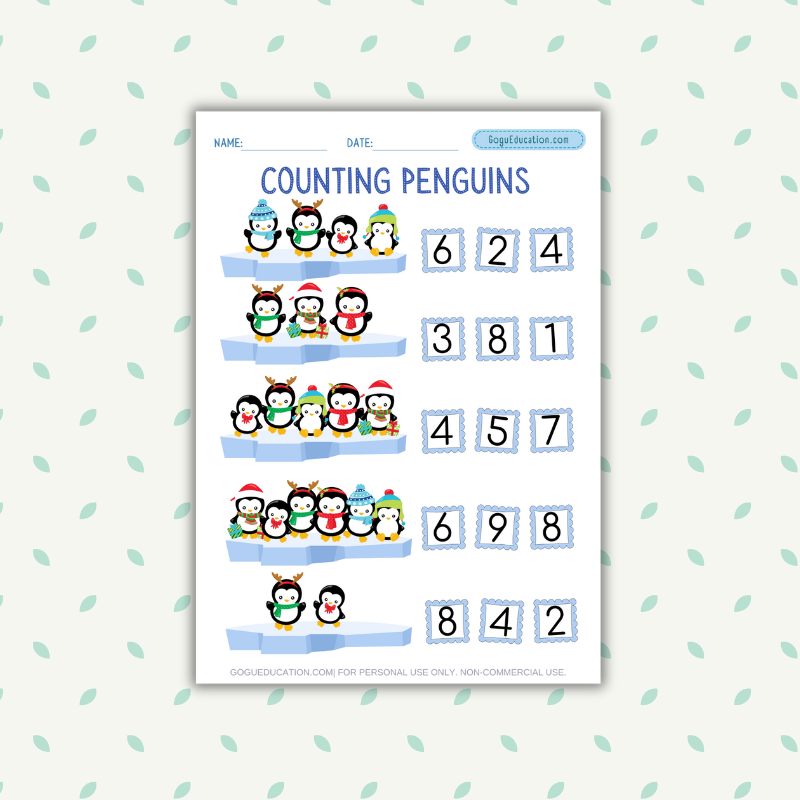 Counting Worksheet Counting Penguins