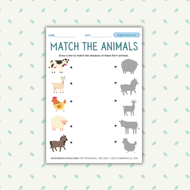 English Worksheet Matching Animal