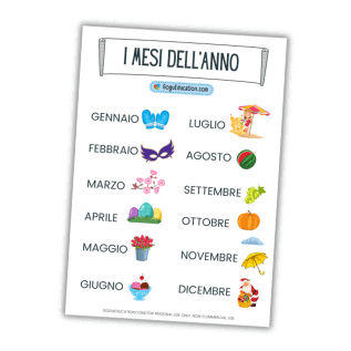 Months of the Year Italian I Mesi dell'Anno in Italiano