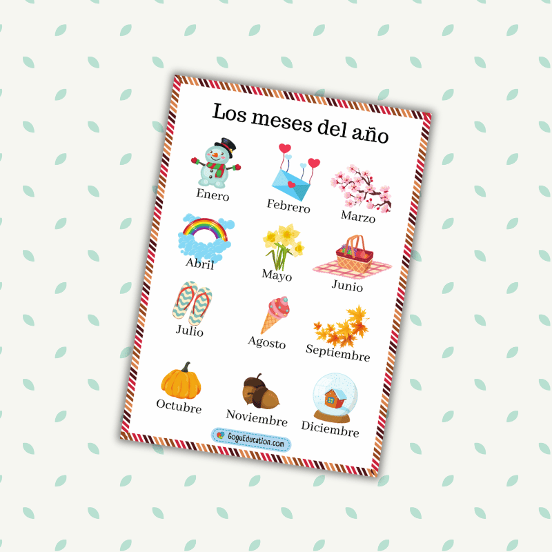 Months of the Year Spanish Printable