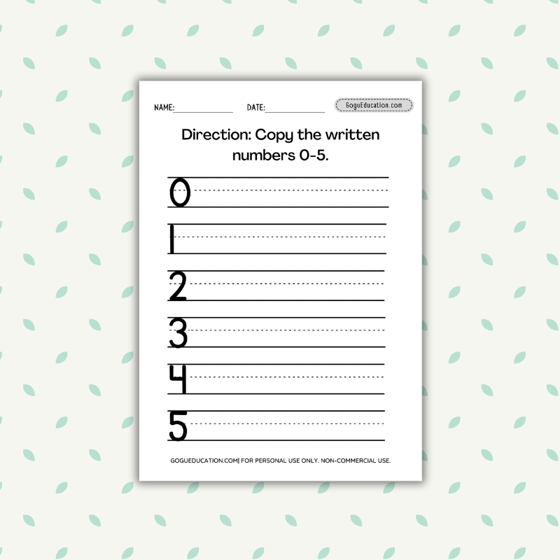 Numbers 0 to 10 Worksheet