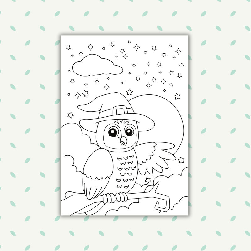 Halloween Coloring Owl Worksheet Gogu Education