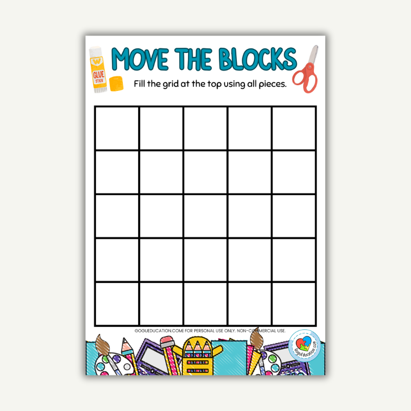 Math Logic Worksheet Move the Blocks