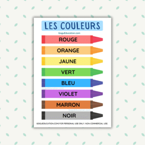 French Words Colours