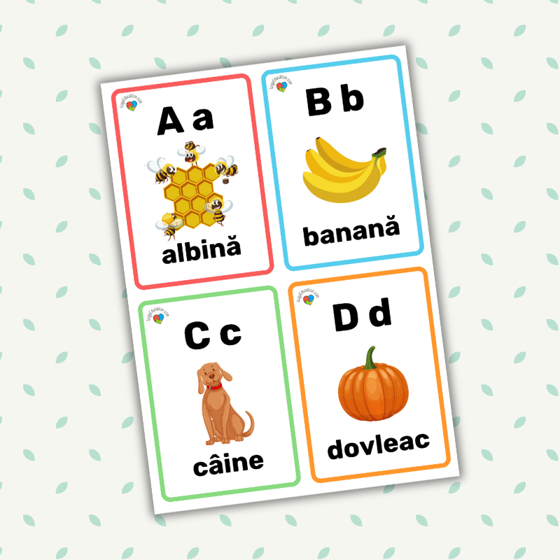 Romanian Words Alphabet Flashcards