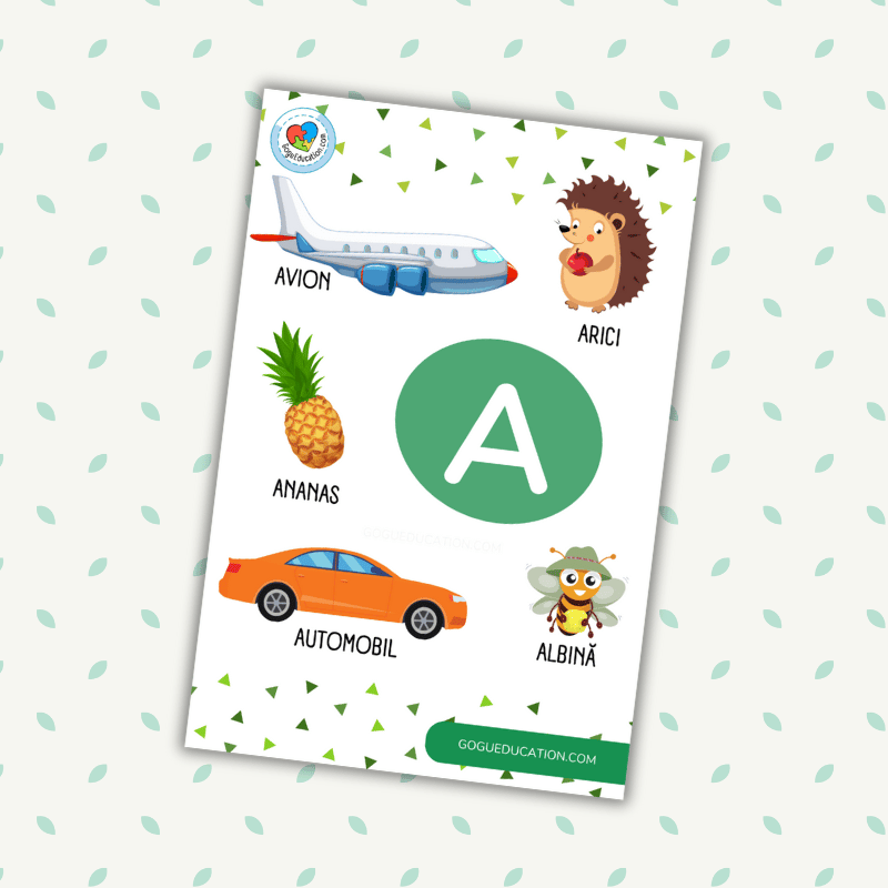 Romanian Alphabet Picture Book Gogu Education