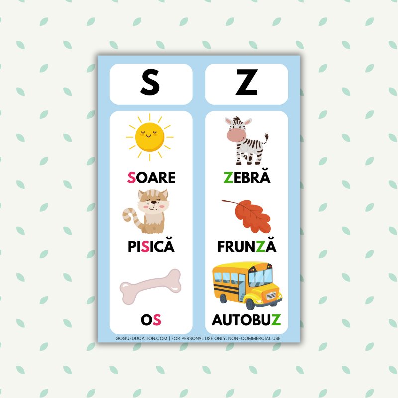 Romanian Speech Therapy Logopedie S - Z, Ș - J, P - B