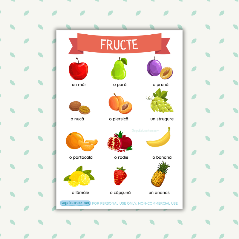 Romanian Vocabulary - Fructe