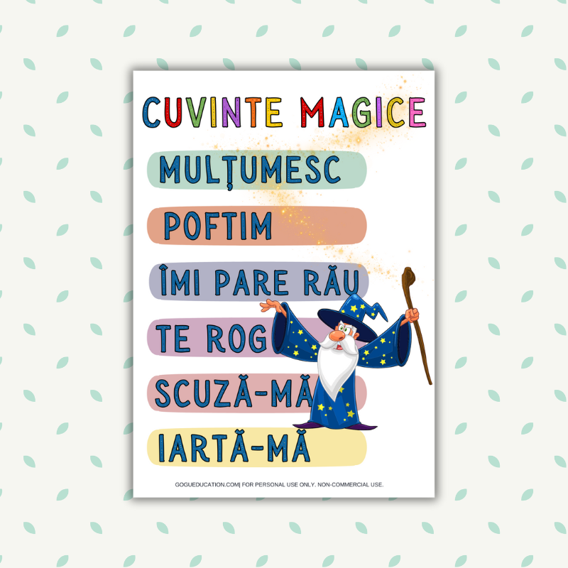 Romanian Magic Words Cuvinte Magice Poster