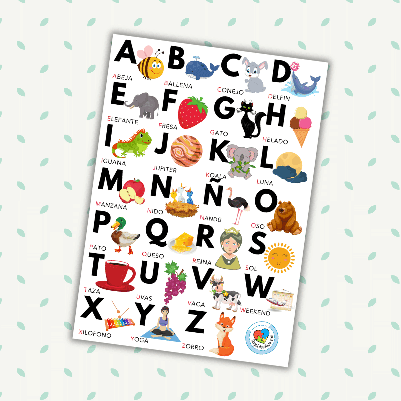 Spanish ABC Alphabet Chart