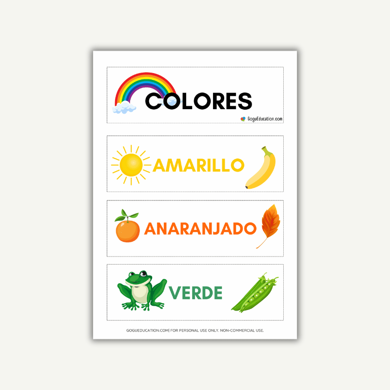 Spanish Vocabulary Colors
