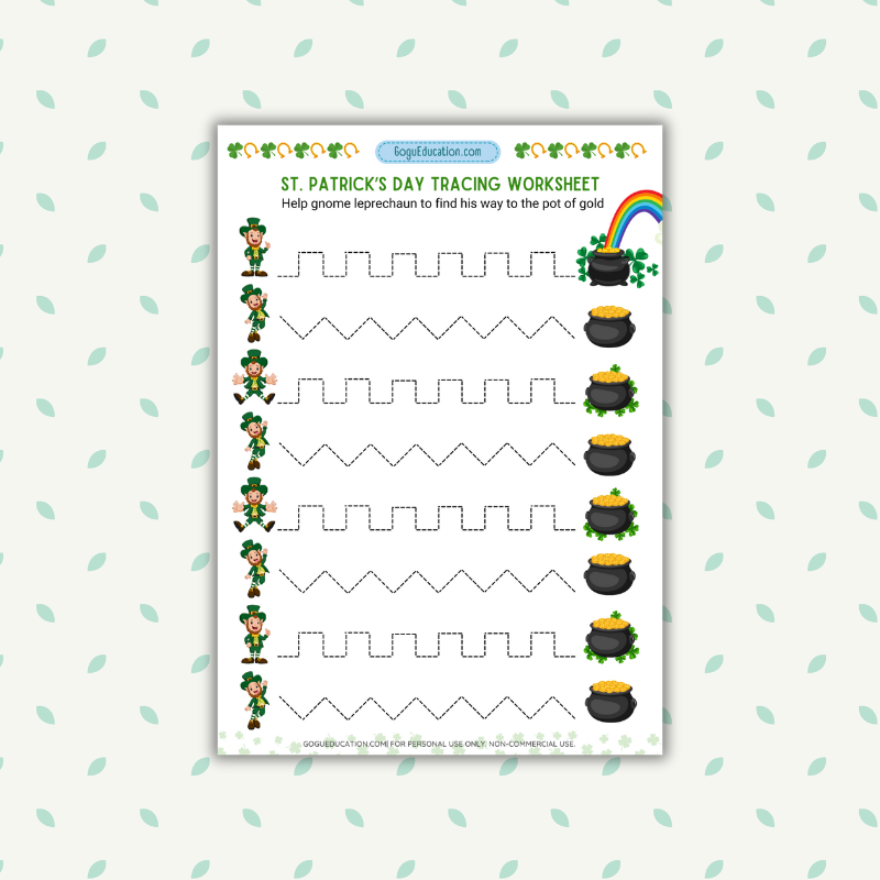 St. Patrick’s Day Tracing Worksheet