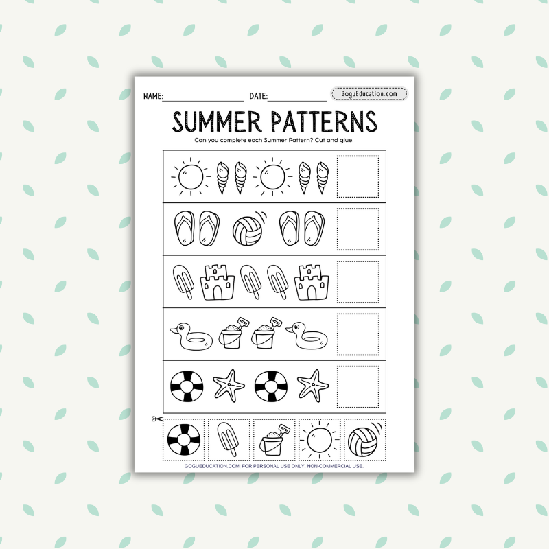 Summer Patterns Worksheet