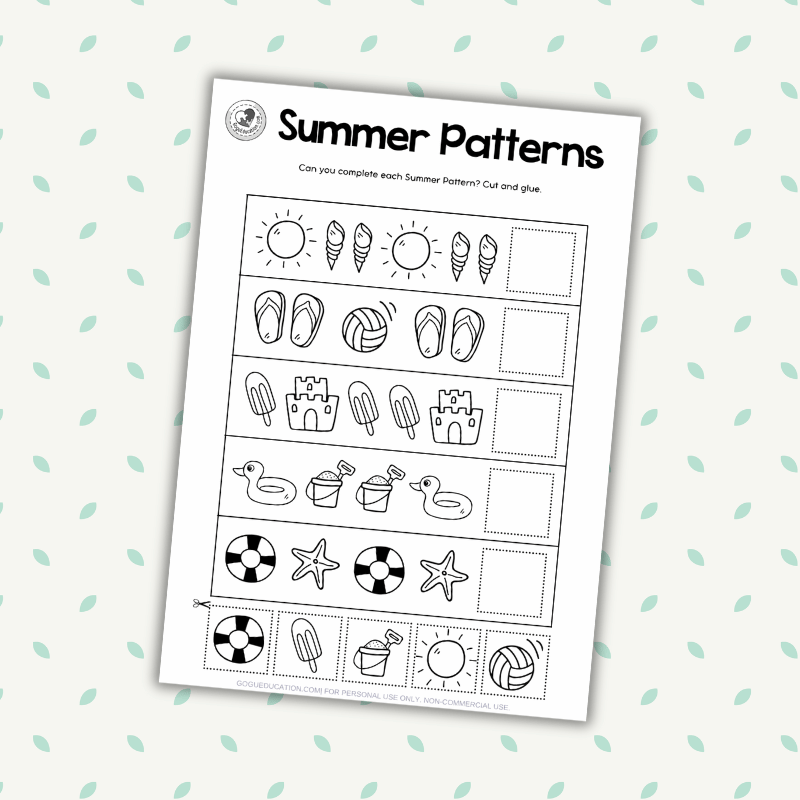 Summer Patterns Worksheet