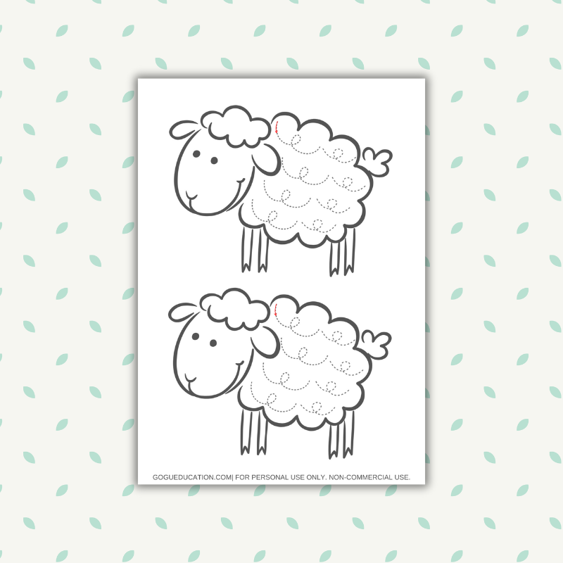 Tracing Lines Worksheet Sheep Gogu Education