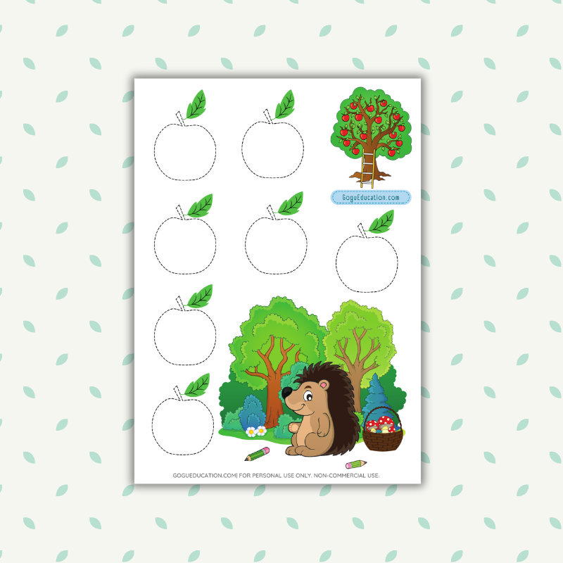 Tracing Worksheet Circles Apples Gogu Education