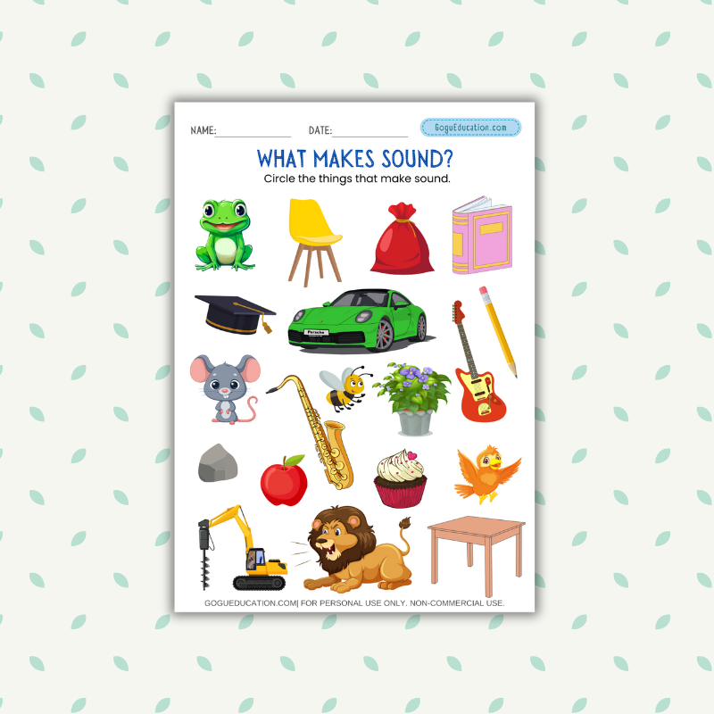 What makes sound? Worksheet